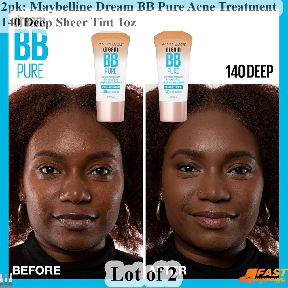 Maybelline BB Pure Skin Clearing Beauty Balm - White with Blue Text
